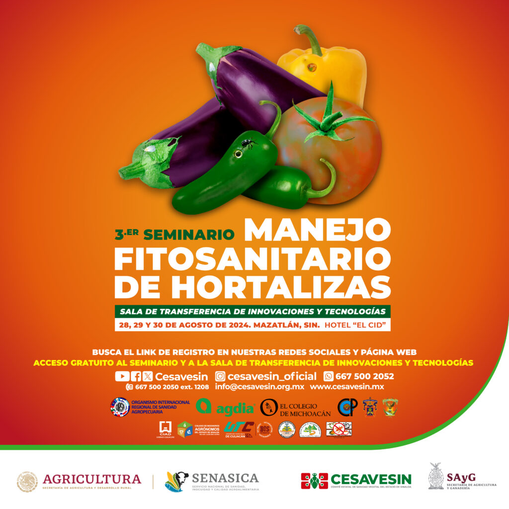CESAVESIN te invita al tercer semianrio de manejo fitosanitario de horatalizas